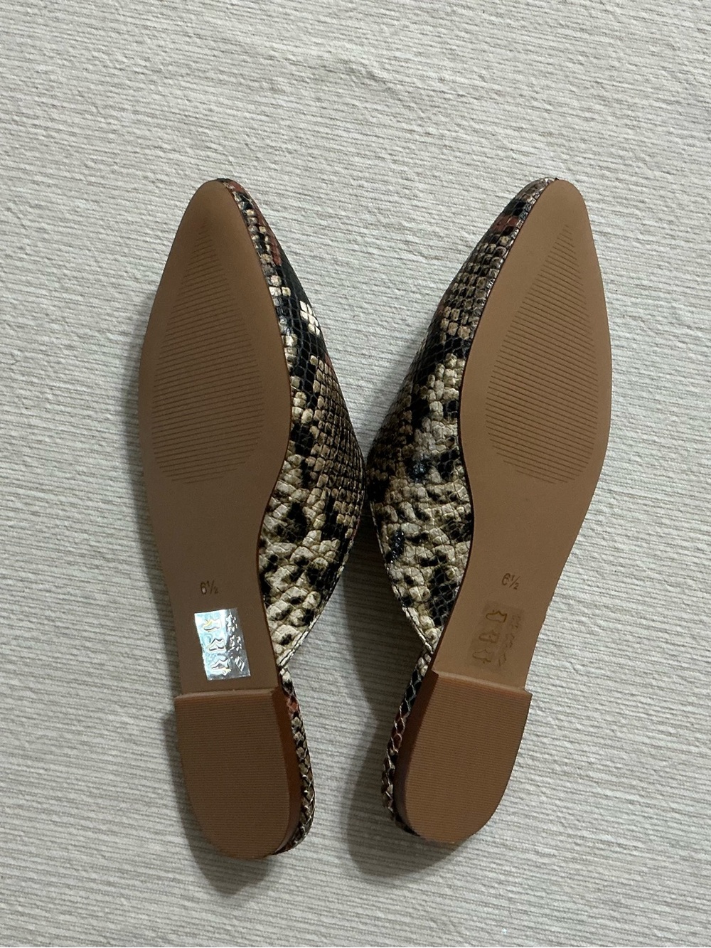 Madewell Remi Mule Snake-Embossed Leather Shoe Size 6.5 - Picture 3 of 5